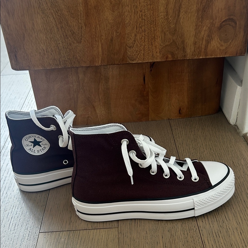 Converse High Top Sneakers - Burgundy with White Accents